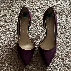 Good condition. Deep purple. Jessica Simpson slip on heels. Size 8